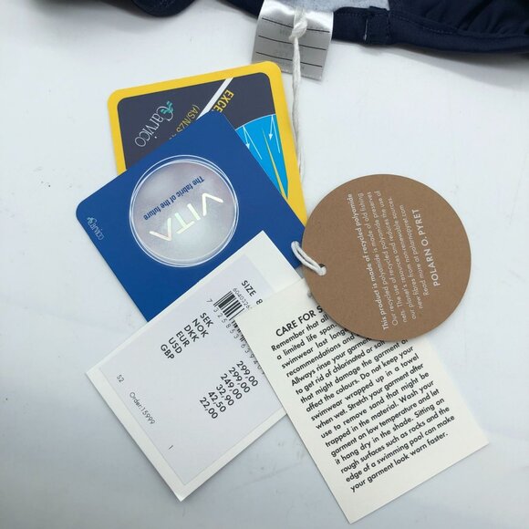 Polarn O. Pyret Girls Navy Polka Dot Swimsuit With UV Protection 1-2 Years - Picture 5 of 7